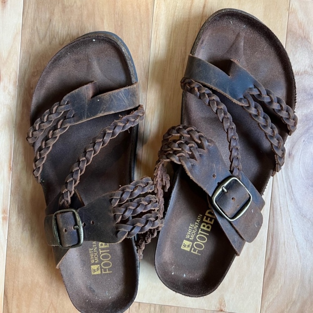 White Mountain Braided Footbed Sandals